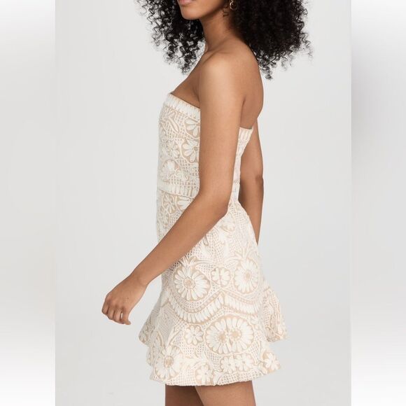 NWT Veronica Beard Agata Dress Strapless Mini in Light Pebble Sz 12 - Picture 8 of 16